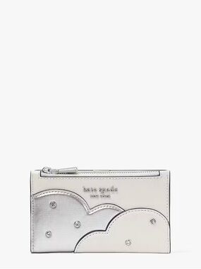 Kate Spade Novelty Shade Metallic Cloud Small Slim Bifold Wallet